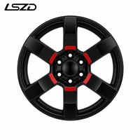 Velg Alloy Off-Road LSZD 17x7.5 6x139.7 Hitam dan Merah untuk Toyota Hilux Tacoma Prado Ranger