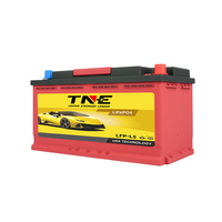 Batterie de voiture au lithium DIN100 12V 12,8V 80Ah 1800 CCA LiFePO4 2000 cycles avec BMS Bluetooth et bouton de démarrage rapide