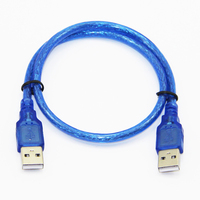 Cable de Datos USB 2.0 Tipo A Macho a USB 2.0 Tipo A Macho para Disco Duro de PC, Doble Blindaje (Lámina + Trenzado) 30cm 50cm
