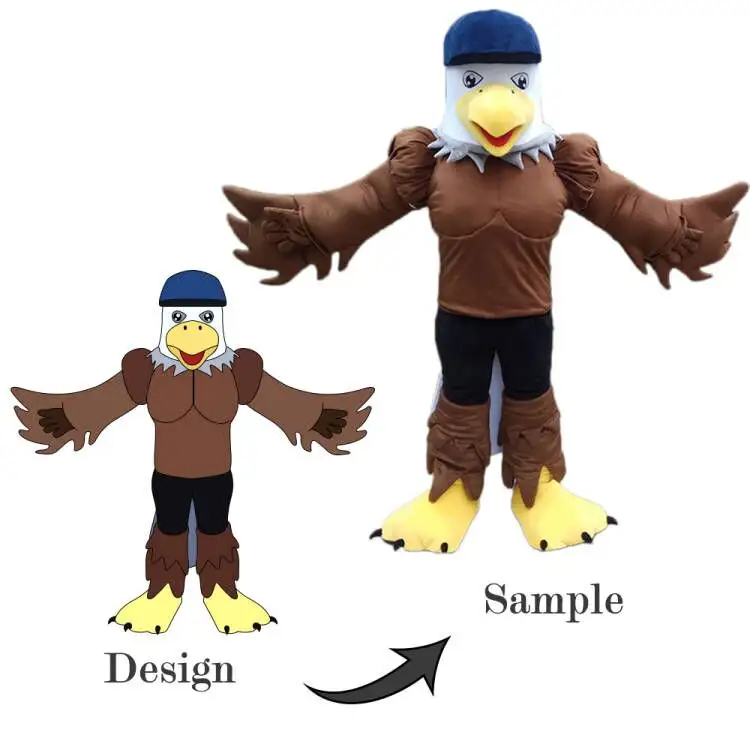 Costume da personaggio personalizzato mascotte uccello aquila stile cartone animato