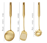 Ensemble d'ustensiles de cuisine en acier inoxydable, gamme alimentaire de luxe, pour Buffet doré