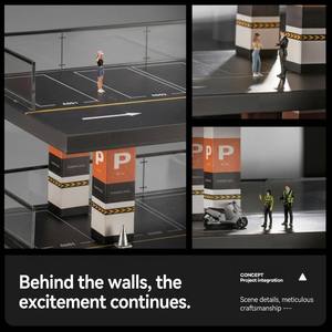 Diorama de Estacionamiento en Miniatura 1:64, Escenario de Casa DIY, Vitrina Acrílica Apilable para Bloques de Construcción de Arquitectura - Product Image 6