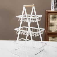 Panier de rangement pour fruits et légumes en acier inoxydable à trois niveaux, étagère de comptoir de cuisine, moderne, durable, multifonctionnel, organisation