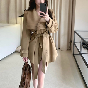 Nuovo Trench Coat Kaki da <span class=keywords><strong>Donna</strong></span> 2026 per <span class=keywords><strong>Primavera</strong></span> e Autunno, Elegante con Ampio Risvolto, Cintura in Vita, <span class=keywords><strong>Soprabito</strong></span> Casual - Product Image 2