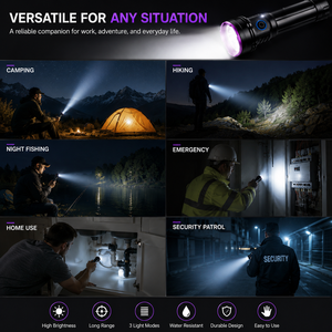 Super brillante tipo C batería recargable pantalla antorcha fuerte luz lámpara de mano impermeable táctica <span class=keywords><strong>LED</strong></span> <span class=keywords><strong>linterna</strong></span> más potente - Product Image 6