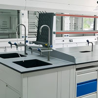 Banc de laboratoire et table de travail robustes en acier moderne avec plateau en résine époxy pour une utilisation dans les écoles, les hôpitaux et les ateliers