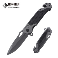 Couteau pliant portable en titane Hongrui 2026, lame en acier avec manche en plastique personnalisé, idéal pour la survie en extérieur et le camping – Nouveauté très demandée