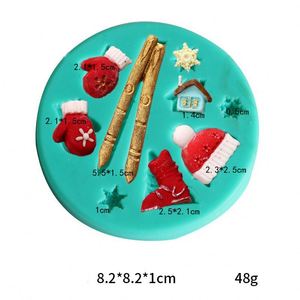 Moldes <span class=keywords><strong>de</strong></span> Silicona para Velas Aromáticas Navideñas, Herramientas para Hornear Pasteles y Jabones Hechos a Mano, Empaquetados en Bolsa OPP - Product Image 3