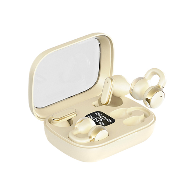 Q10 Factory Price 2 in 1 Ear Clip on BT 5.4 Earphones TWS High Stereo Sound Quality LED Digital In-ear Mini Wireless Earbuds