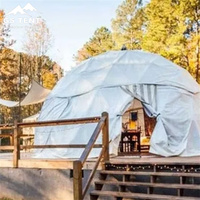 Tente de camping en plein air en PVC blanc de luxe de 8m Tente de dôme géodésique Geodome Hotel Glamping Dom