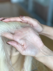 Perruque Full Lace Wig 24 pouces lisse et vierge cheveux européens à cuticule alignée transparente pour Lace Qingdao Model 613 Can Dye Texture - Product Image 3