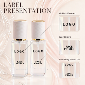 HKH Clear Bottle Face Primer with Textured <b>White</b> Cap and Gold-Tone Collar for All Skin Types Liquid Makeup Base - Product Image 6