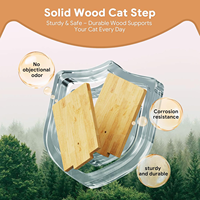 Étagère murale naturelle pour chat en bois avec marches en sisal, pour grimper ou jouer, pour chatons et chats adultes.