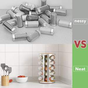 Ensemble <span class=keywords><strong>de</strong></span> porte-épices rotatif avec 20 pots à épices, organisateur <span class=keywords><strong>de</strong></span> <span class=keywords><strong>tour</strong></span> à épices <span class=keywords><strong>de</strong></span> cuisine, organisateur <span class=keywords><strong>de</strong></span> condiments rotatif <span class=keywords><strong>de</strong></span> bureau - Product Image 2