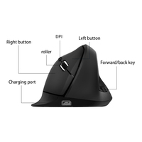 Souris ergonomique sans fil silencieuse double mode Bluetooth 5.0 Inalambrico Récepteur USB 2.4G Souris verticale Souris de jeu sans fil