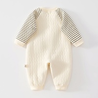 Combinaison en coton respirant à imprimé ours, trois couches épaisses, pour bébés de quelques mois, automne-hiver, super mignonne et chaude