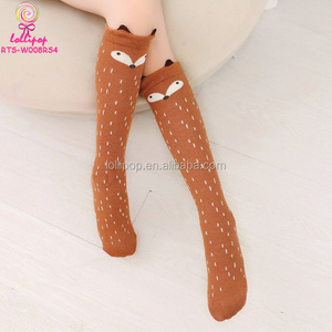 Ensemble de 10 paires de chaussettes chaudes en coton pour filles, chaussons à motif de <span class=keywords><strong>renard</strong></span>, ours et chat de dessin animé, chaussettes montantes au dessus du mollet, pour enfants de 3 à 12 ans - Product Image 5