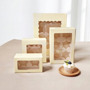 Caja de Pastelería Larga de Lujo con Ventana, Impresión Personalizada, Cartón Blanco de Alta Calidad para Empacar Pasteles, Rollos Suizos, Cupcakes y Postres - Product Image 5