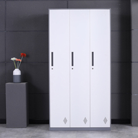 Meubles de chambre à coucher 2 3 4 portes en métal acier design moderne personnalisé Armoires de vêtements