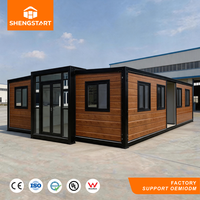Maisonnette Préfabriquée de Luxe Moderne Pliable en Bois, Cabine Conteneur Extensible, Installation Rapide, Prête à l'emploi, Villa, Bureau, Bâtiment