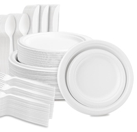 2024 assiettes et bols en papier de canne à sucre biodégradables ensembles vaisselle écologique boîte à 3 compartiments emballage de bagasse