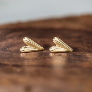 Boucles d'oreilles clous en acier inoxydable 316L plaqué or PVD, bijoux tendance - Product Image 3