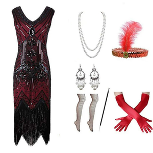 Ecoparty 드롭 배송 숙녀 1920s 포효 <span class=keywords><strong>20s</strong></span> 플래퍼 개츠비 의상 스팽글 멋진 의상 파티 원피스 - Product Image 3