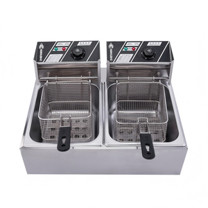 Freidora comercial de gas de doble tanque – Equipo de cocina de acero inoxidable para encimera - Product Image 1