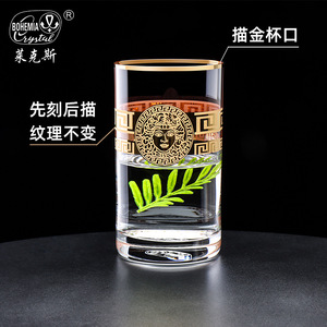 Czech Lead-Free Crystal Whiskey Glass Gold Trim Cocktail Party Beverage Glass Superior Quality Gift - Product Image 4