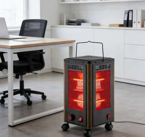 Meilleures ventes 2025 Chauffage d'intérieur à quartz 5 faces avec minuterie 3H, roulettes, protection anti-basculement, autoportant, <span class=keywords><strong>couverture</strong></span> 250-299 pieds carrés, garantie 1 an - Product Image 1