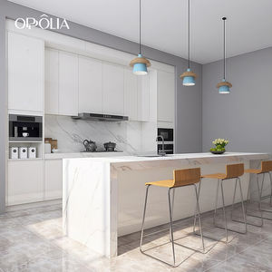 ऑप्पोपोलिया मुक्त डिजाइन उच्च चमक lacquer प्लाईवुड फर्नीचर आधुनिक रसोई क्वार्ट्ज काउंटटॉप्स द्वीप भंडारण e0 रसोई अलमारियाँ - Product Image 1