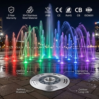 Pompe submersible LED RGB étanche IP68 pour extérieur, avec jets d'eau réglables, buses de fontaine et éclairage annulaire DMX pour aménagement paysager aquatique