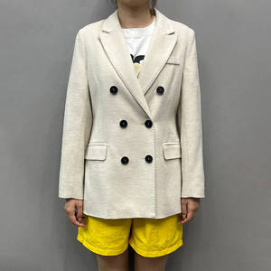 2025 invierno de alta calidad de doble cara de lana corta <span class=keywords><strong>Blazer</strong></span> abrigo de moda delgada cintura doble botonadura mujeres Cachemira abrigo de lana - Product Image 1