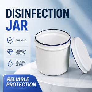 Pot de stockage médical en émail CIDA multi-tailles (8-12 cm) pour désinfectant et pommade, capacité 250-2500 ml, emballé - Product Image 1