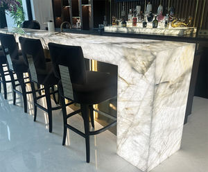 Barra de Bar Personalizada para Club Nocturno Comercial, Diseño de Madera con Mármol y LED, Diseño Gratuito, Barra de Pub Inglesa - Product Image 2