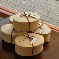 Boîte ovale rigide en papier kraft recyclable personnalisable, lamination brillante, feuille ondulée, design tendance, emballage de bonbons DIY