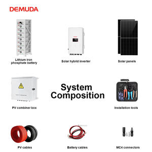 Système de stockage d'énergie solaire commercial haute tension DEMUDA 30KW 150KW 50KWH 430KWH, onduleur ESS, batterie au lithium 204.8V 280AH - Product Image 2