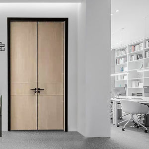 Commercial Residential Teakwood Wooden Solid Wood Interior French Teak Wood Double Leaf Panel <strong>Door</strong> Plain <strong>Design</strong> Interior <strong>Sunmica</strong> - Product Image 4