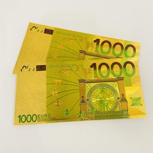 Billet de banque européen en feuille d'or 1000 <span class=keywords><strong>euros</strong></span>, pièce commémorative plaquée or 24 carats, billet de banque en feuille d'or pour collection, <span class=keywords><strong>billets</strong></span> de banque en feuille d'or - Product Image 2