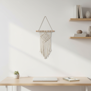 1PC Hand-Woven Cotton <b>Tassel</b> <b>Fringe</b> Small Bohemian Diamond Wall Hanging Scenic Pattern Modern Design for Home Decor - Product Image 5