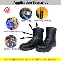 Sepatu Bot Ringan 8 Inci dengan Pelindung Baja di Ujung & Sol Tengah, Sepatu Bot Taktis, Sepatu Bot Kerja Bernapas, Sepatu Bot untuk Hiking, Hutan, Gurun, dan Sepeda Motor