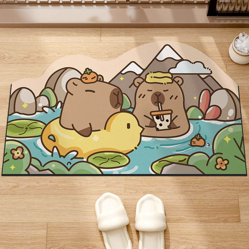 Capybara-บ่อน้ำที่เชิงเขา