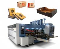Máquina automática de alta eficiencia para impresión flexográfica, ranurado y troquelado de cartón corrugado a media velocidad.