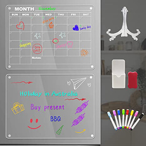 Pizarra de acrílico magnética de borrado en seco, nevera personalizada, tablero de hoja de acrílico magnético transparente reutilizable con logotipo - Product Image 4