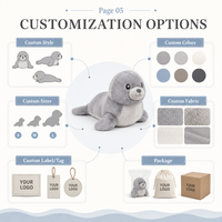 Peluche Mignonne Phoque Gris Personnalisée, Jouet Doux en Peluche, Figurine Animale Marine, Décoration Maison, Faible MOQ, Fournisseurs de Services OEM ODM