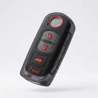 Housse de protection pour clé de voiture en silicone et fibre de carbone à 4 boutons pour Nissan Altima Maxima Rogue Sentra, avec icônes rouges