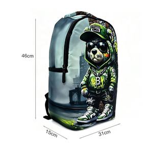 Graffiti Hayvan Baskılı Oxford Moda Çok Amaçlı Okul Sırt Çantası Genç Erkekler İçin Günlük Kullanım Dizüstü Bilgisayar Dostu Çevre Dostu - Product Image 2