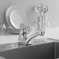 Robinet de lavabo moderne en laiton chromé avec mitigeur monocommande et cartouche céramique M-Press