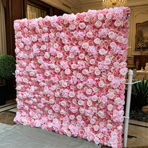 Paneles de pared con diseño de rosas en degradado de rosa, blanco y rubor para decoración de fondo de cabina de fotos en bodas y despedidas de soltera. - Product Image 2