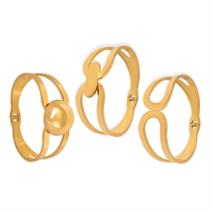Wholesale Non Tarnish Fashion Gold Plated Stainless Steel Hollow <b>Bangle</b> <b>Bracelet</b> Jewelry - Product Image 1